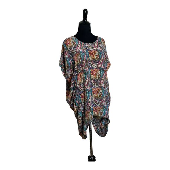 Tolani colorful paisley print short sleeves tunic top size M - Picture 13 of 15